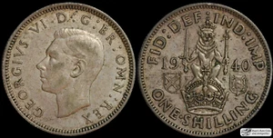 1940 Great Britain, Shilling, Almost Uncirculated Condition, Silver, C7397 - Picture 1 of 3