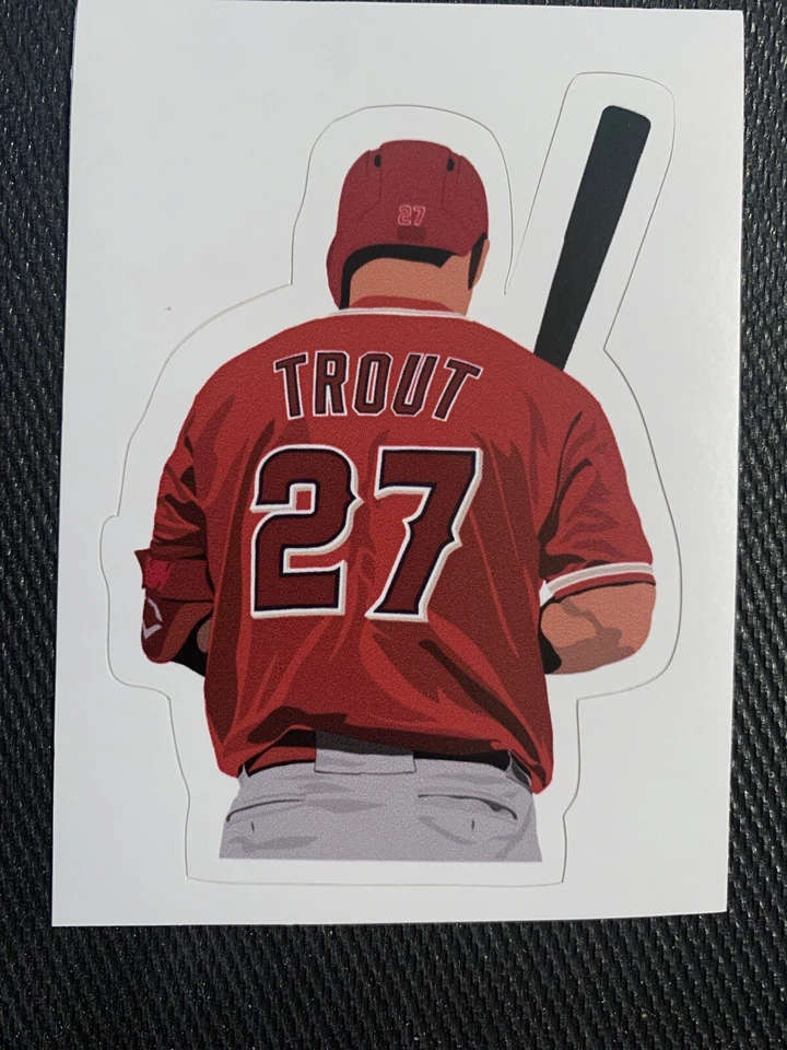 Mike Trout #27 ANAHEIM / LA ANGELS 2.8" x 4" STICKER Baseball Free Shipping - Image 1 of 1