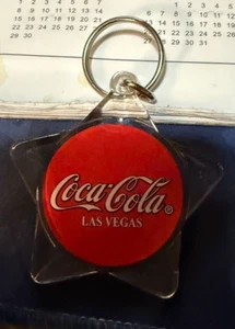 COCA-COLA---LAS VEGAS---STAR SHAPED--ACRYLIC--KEYCHAIN - Picture 1 of 1