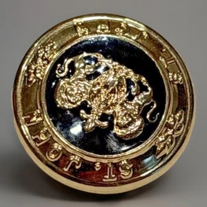 St. John Gold Black Lion Crest Single Replacement Button - Picture 1 of 6
