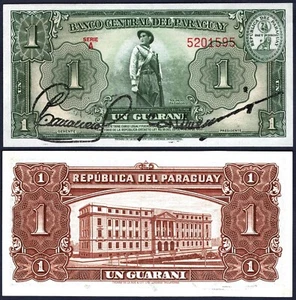 PARAGUAY 🇵🇾 P185a* 1 GUARANI* SERIAL A* ND 25/03/1952* UNC GEM* USA SELLER (3) - Picture 1 of 1