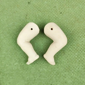 Antique dollhouse baby doll legs, porcelain, 1.83" / 46 mm, wire fixing, Germany - Picture 1 of 5