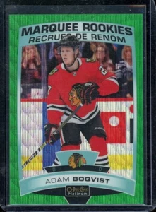 2019-20 O-Pee-Chee Platinum Emerald Surge #170 Adam Boqvist 09/10 - Foto 1 di 2