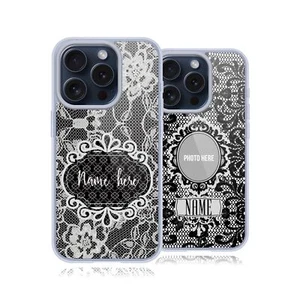 FUNDA DE GEL SUAVE PERSONALIZADA CON CORDONES NEGROS PERSONALIZADOS PARA TELÉFONOS iPHONE DE APPLE - Imagen 1 de 9