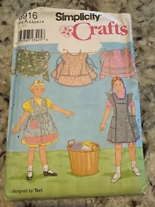 Simplicity 8916 Crafts Aprons Vintage 1999 Child Size A 3 4 5 6 7 8 Uncut - Picture 1 of 2