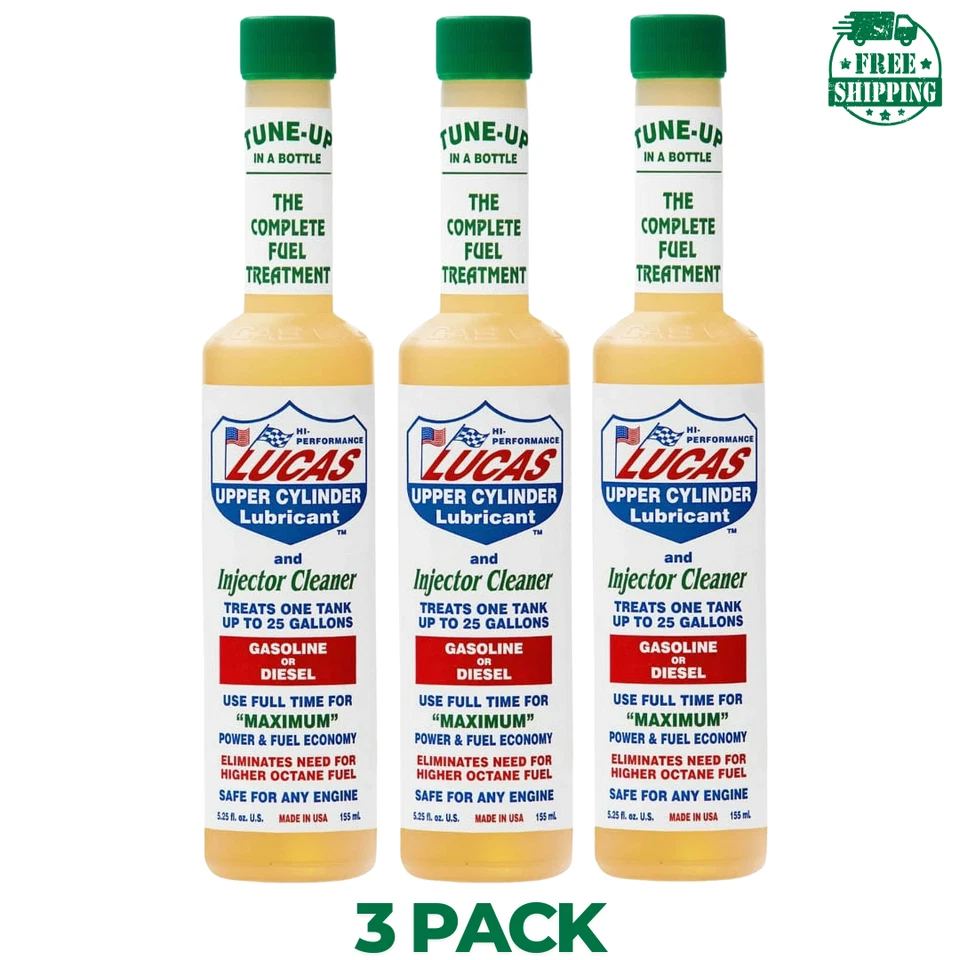 Lucas Oil 10020 Injector Cleaner 5.25 oz Fuel Treatment Gas & Diesel 3 Pack - Изображение 1 из 1