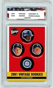2001 Vintage #346 Ichiro Suzuki Rookie Card AGC 10 Gem Mint Seattle Mariners - Picture 1 of 2