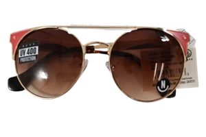 Neff Womens Pressed Shades Coral/Gold/Brown Sunglasses NWT SG0058 - Picture 1 of 4