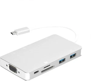 Amazon Basics 9-in-1 multi-port Type-C dock - VGA, USB, Ethernet, HDMI, USB + - Picture 1 of 4
