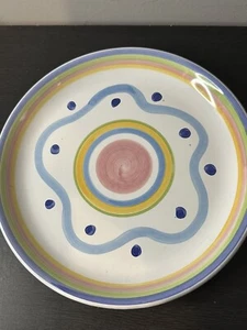 Vintage Caleca Italy Hand Painted Pattern Salad Plates Set Of 4 Signed - Picture 1 of 10