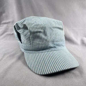 Sombrero de conductor de tren de ferrocarril ajustable azul a rayas para niños - Imagen 1 de 11
