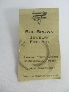 ARTISAN SUE BROWN GORDON STERLING SILVER BALL CURVED WIRE EARRINGS 1 1/4" - Picture 1 of 2