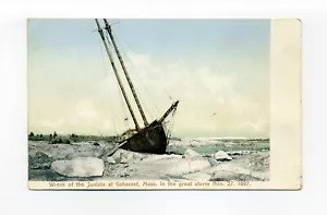 Postal Cohasset MA, Naufragio Juneata, hielo, nieve, gran tormenta noviembre 1897 - Imagen 1 de 2