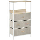 Chest of Drawers with 4 Fabric Bins  White