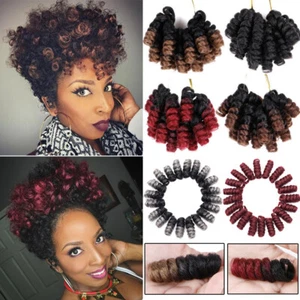 NEW Natural Afro Jamaican Bounce Curly Short Spring Twist Loops Crochet Hair - Picture 1 of 19
