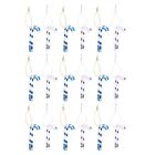 72 Pcs Christmas Crutch Hanging Holiday Candy Cane Blue White Ornaments