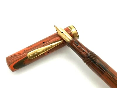 RARE ATQ 20's Waterman No 52 Fountain Pen Semi-flex Nib #2 Woodgrain Hard Rubber - Image 1 of 4