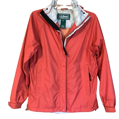 VTG LL Bean All Conditions GORE-TEX  Jacket Women's Sz S Hooded Full Zip Coral - Image 1 of 4