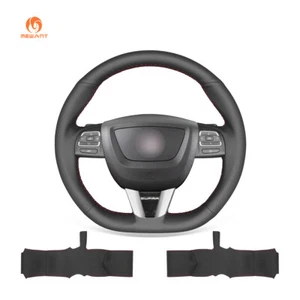 DIY Black PU Leather Steering Wheel Cover for Seat Leon Cupra MK2 1P 2009-2012 - Imagen 1 de 10