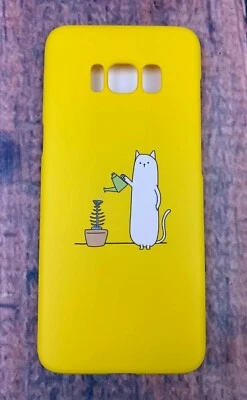 GVIEWIN Slim Fit Acabado Mate Samsung Galaxy S8 Ultra Delgado Amarillo Gato Foto 1 de 4