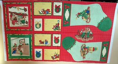 1件可爱“前夜”圣诞棉绗缝缝纫织物面板 — 第 1/3 张图片