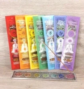 7 Chakras Stick Incense & Holder Set Gift Home Décor Fragrances Meditation - Picture 1 of 11