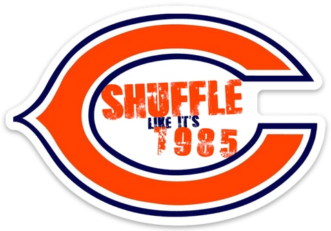 Chicago Bears SHUFFLE Like It's 1985 With Logo Type NFL Football Die-cut MAGNET Cover