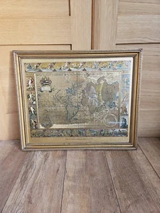 DA UN'INCISIONE ORIGINALE di MOSÈ PITT 1681 MAPPA DEL MONDO INCORNICIATA - Foto 1 di 12