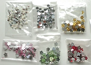 1*) Glitzersteine basteln Bunt gemischt Blumen rund Farben kinder basteln - Bild 1 von 2