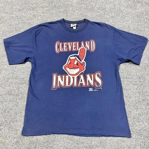 Vintage Cleveland Indians Shirt XL Blue 1996 Big Chief Wahoo MLB Team Rated USA - Picture 1 of 10