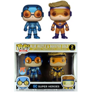 Highly Collectable DC Comics Blue Beetle & Booster Gold Metallic US Pop! 2 Pk - Picture 1 of 2