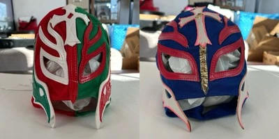 Máscaras Rey Mysterio Lucha Libre (2) Rojo/Blanco/Verde y Azul/Rosa - Adulto Pro Fit Foto 1 de 4