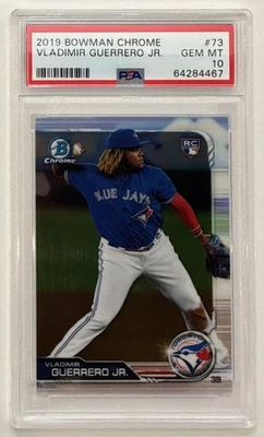 2019 BOWMAN CHROME #73 VLADIMIR GUERRERO JR. ROOKIE RC PSA 10 GEM ESTADO PERFEITO QUANTIDADE - Imagem 1 de 2