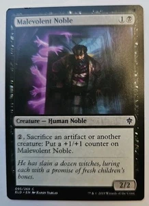 MTG Magic The Gathering Card Malevolent Noble Creaturlre Human Noble Black 2019 - Picture 1 of 2