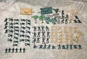 Lot of 92 Army Men Plastic Soldiers Mixed Manufactures + Tanks Accessories - Picture 1 of 9