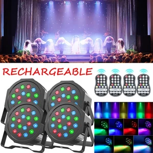 18 LED RGB Par Light DMX DJ Disco Rechargeable Battery Stage Lighting w/Remote - Picture 1 of 12