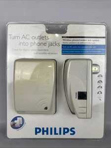 Philips Wireless Phone Modem Jack System PH0900 Turn AC Outlets to Phone Jacks - Photo 1/8