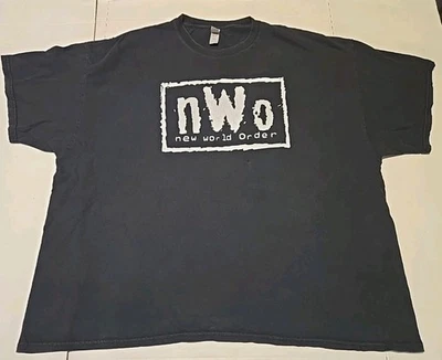 Gildan Men 3XL WWE NWO New World Order Black T-Shirt White Lettering - Image 1 of 4