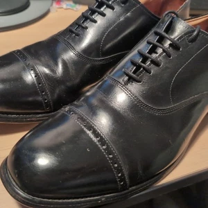 Allen Edmonds 12 B Byron Black Leather Captoe Lace Up Oxford Dress Shoes USA - Picture 1 of 20