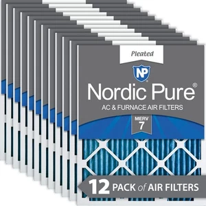 16x20x1 (15_1/2x19_1/2) Pleated MERV 7 Air Filters 12 Pack - Picture 1 of 7