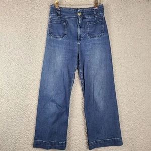 Jeans Pilcro Anthropologie The Skipper vita alta gamba larga crop donna 28 blu - Foto 1 di 9