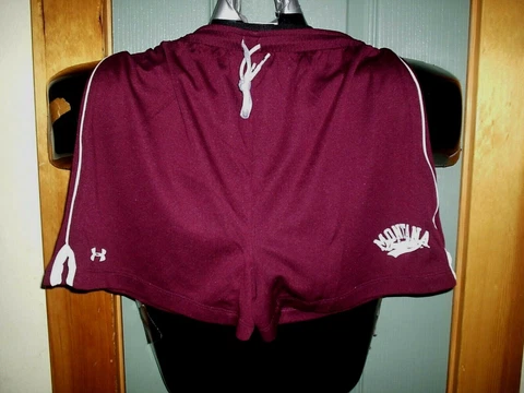 UNIVERSITY OF MONTANA GRIZZLIES SHORTS UNDER ARMOUR BRAND SIZE MED WOMAN'S NICE! Cover