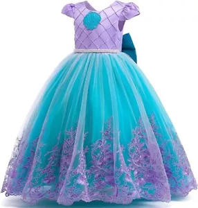 PURFEEL Niñas Sirena Princesa Vestido Niños Sirena Disfraz Vestir para Ariel 5-6 - Imagen 1 de 5