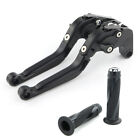 Clutch Brake Levers And Grips Fit For Kawasaki Zx9r 2000 2001 2002 2003 Black