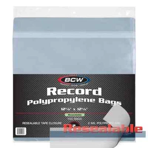 200 Clear Plastic LP Outer Sleeves 2 Mil. Resealable Snug Vinyl Record Covers - Picture 1 of 3