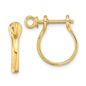 14k 3D Shackle Link Screw Earrings TE834 - Picture 1 of 4