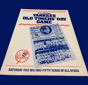 NY Yankees July 16 1983 Official Scorebook Old Timers Day 50 Yrs of All Stars - Picture 1 of 4