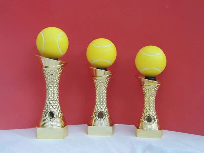 FDPOKALE Pokale 3er Serie Sport Figur Tennis AWARD Pokal gold/silber NEU