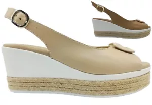 Sandali da donna Nero Giardini E307715D scarpe zeppa corda casual comode pelle - Foto 1 di 13