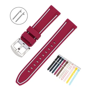 Correa de reloj deportiva de goma de silicona impermeable de dos piezas para hombre 20 22 24 26 mm - Imagen 1 de 37